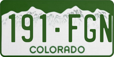 CO license plate 191FGN