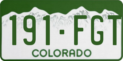 CO license plate 191FGT