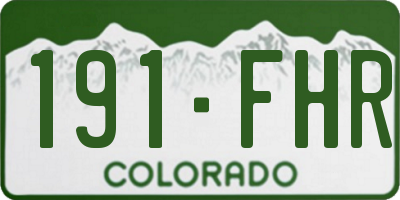 CO license plate 191FHR