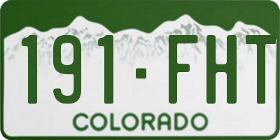 CO license plate 191FHT