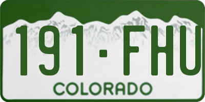 CO license plate 191FHU