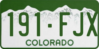 CO license plate 191FJX