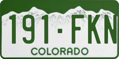 CO license plate 191FKN