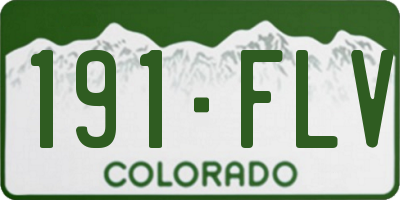 CO license plate 191FLV