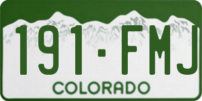 CO license plate 191FMJ
