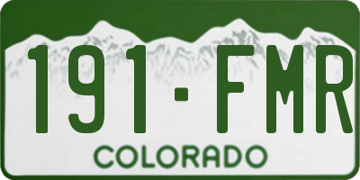 CO license plate 191FMR