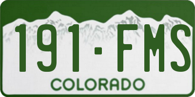 CO license plate 191FMS