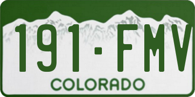 CO license plate 191FMV