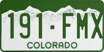 CO license plate 191FMX