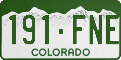 CO license plate 191FNE