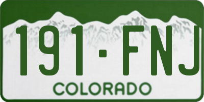 CO license plate 191FNJ