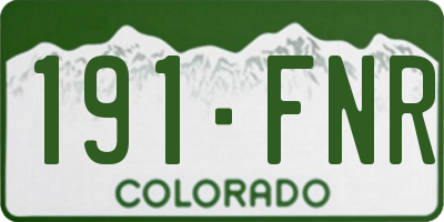 CO license plate 191FNR