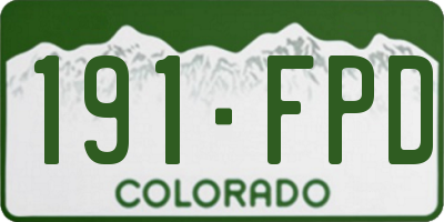 CO license plate 191FPD