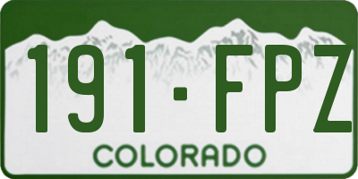 CO license plate 191FPZ