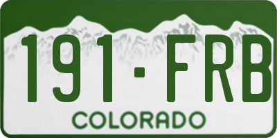 CO license plate 191FRB