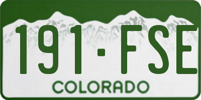 CO license plate 191FSE