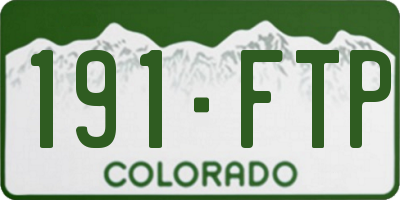 CO license plate 191FTP