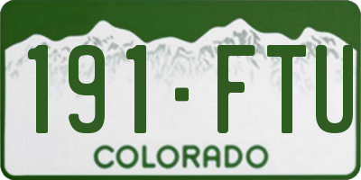 CO license plate 191FTU