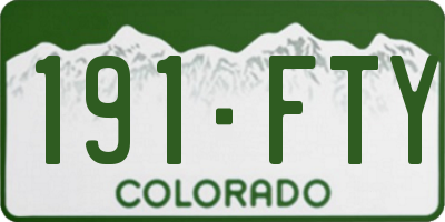 CO license plate 191FTY