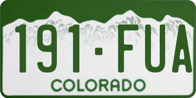 CO license plate 191FUA