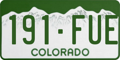CO license plate 191FUE
