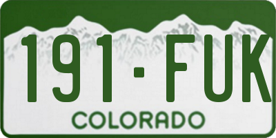 CO license plate 191FUK