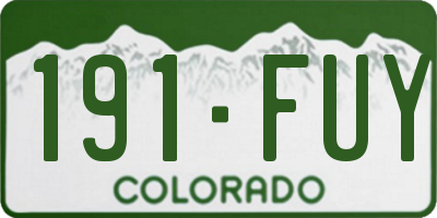 CO license plate 191FUY