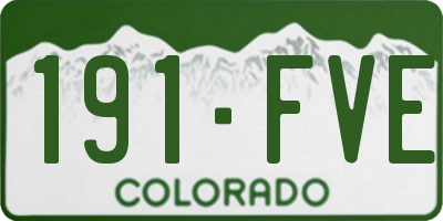 CO license plate 191FVE