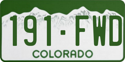 CO license plate 191FWD