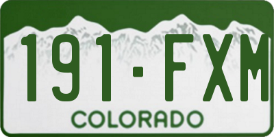 CO license plate 191FXM