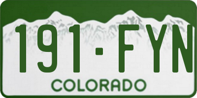 CO license plate 191FYN