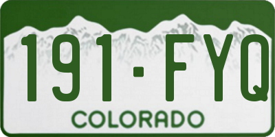CO license plate 191FYQ
