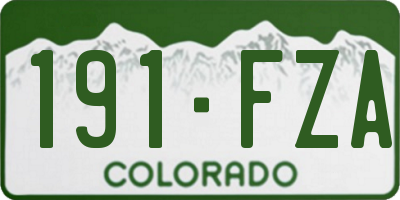 CO license plate 191FZA