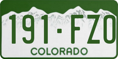 CO license plate 191FZO