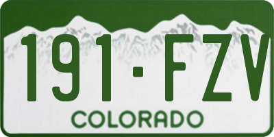 CO license plate 191FZV