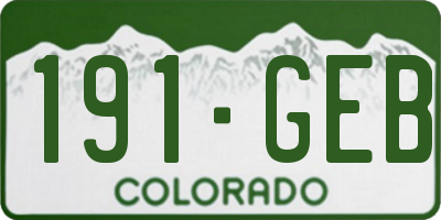 CO license plate 191GEB