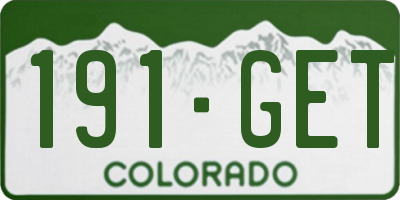 CO license plate 191GET