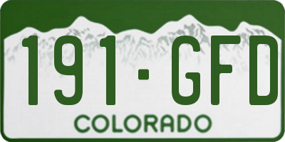 CO license plate 191GFD