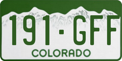 CO license plate 191GFF