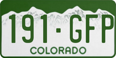 CO license plate 191GFP