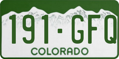CO license plate 191GFQ