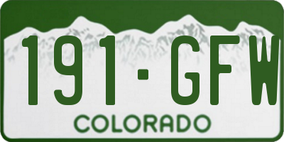 CO license plate 191GFW