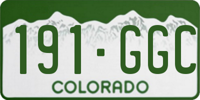 CO license plate 191GGC