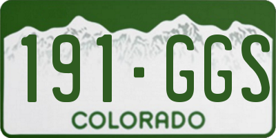 CO license plate 191GGS