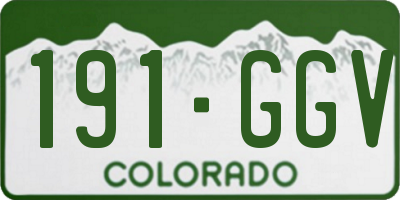 CO license plate 191GGV