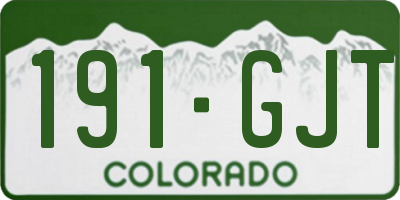 CO license plate 191GJT