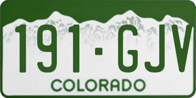 CO license plate 191GJV
