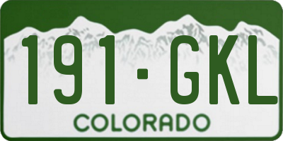 CO license plate 191GKL