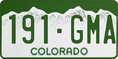 CO license plate 191GMA