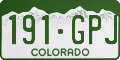 CO license plate 191GPJ